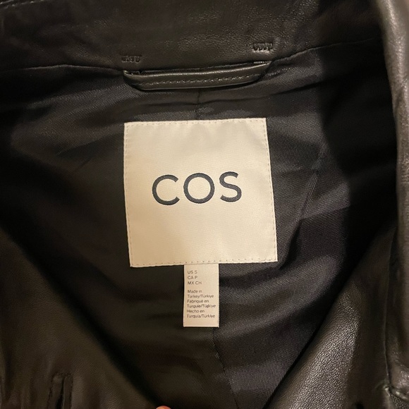 Oversized Cropped Leather 90s Jacket COS - Picture 7 of 8